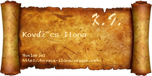 Kovács Ilona névjegykártya